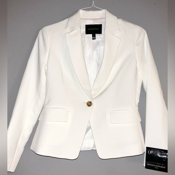 Banana Republic Blazer Elegant White Women's Jacket - Picture 2 of 8